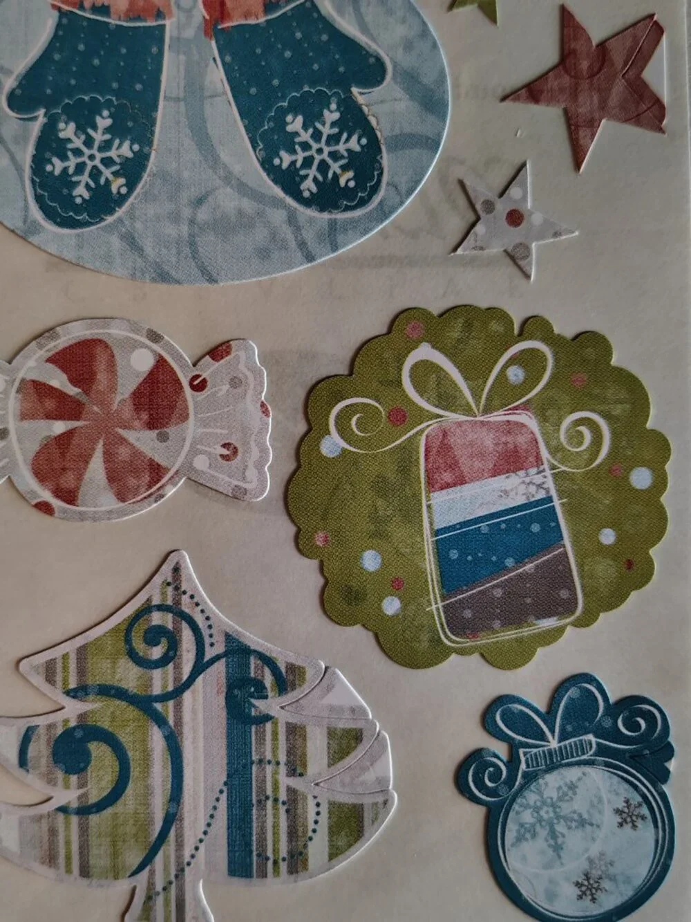 Creative Memories Holiday Stickers Open House Christmas Muted Pastels Lot Of 5